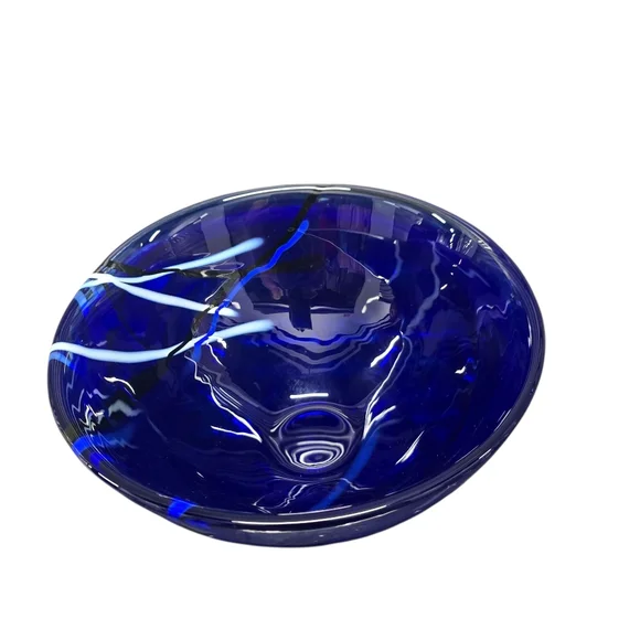 Kosta Boda Medium Blue Contrast Bowl 9" - Picture 4 of 8